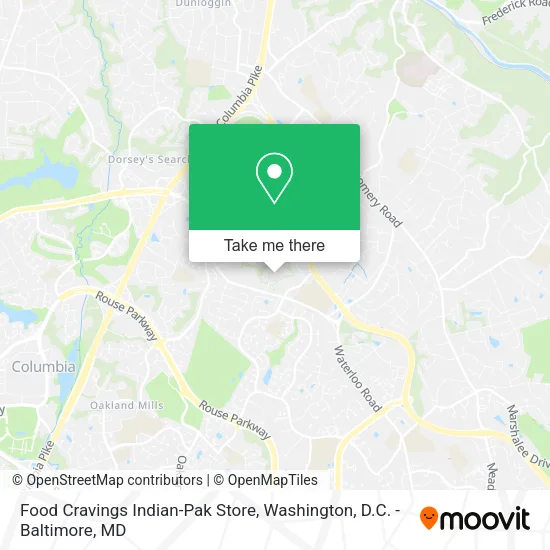 Mapa de Food Cravings Indian-Pak Store