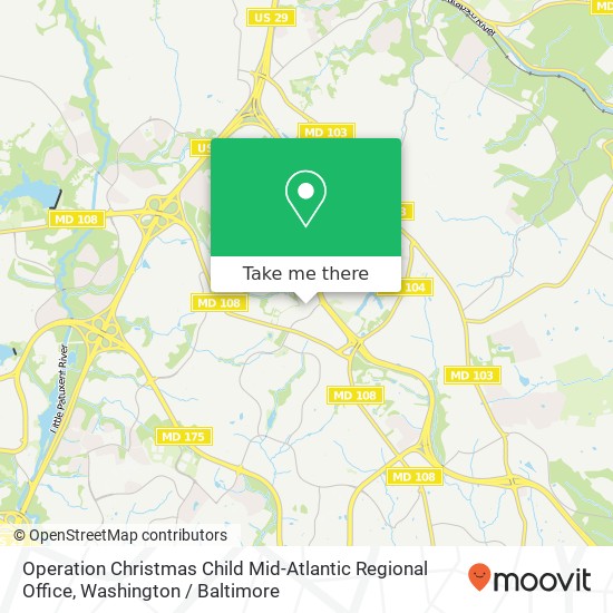 Operation Christmas Child Mid-Atlantic Regional Office map