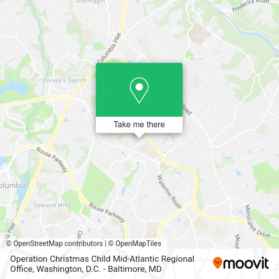 Mapa de Operation Christmas Child Mid-Atlantic Regional Office