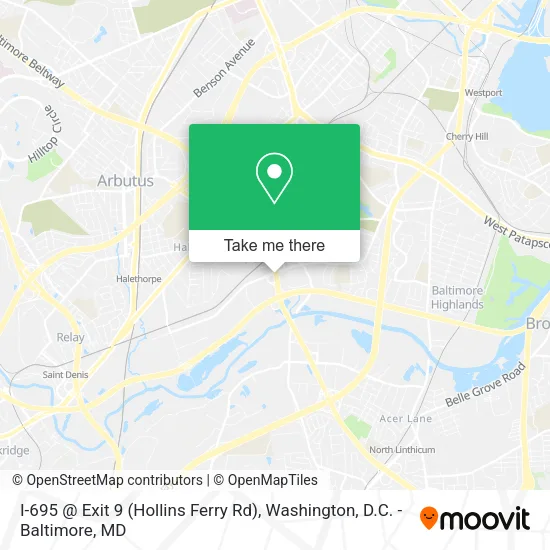 I-695 @ Exit 9 (Hollins Ferry Rd) map