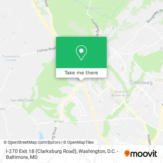 Mapa de I-270 Exit 18 (Clarksburg Road)