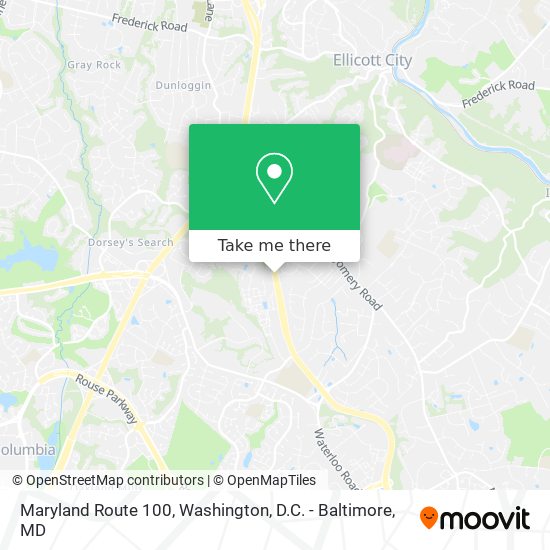 Maryland Route 100 map