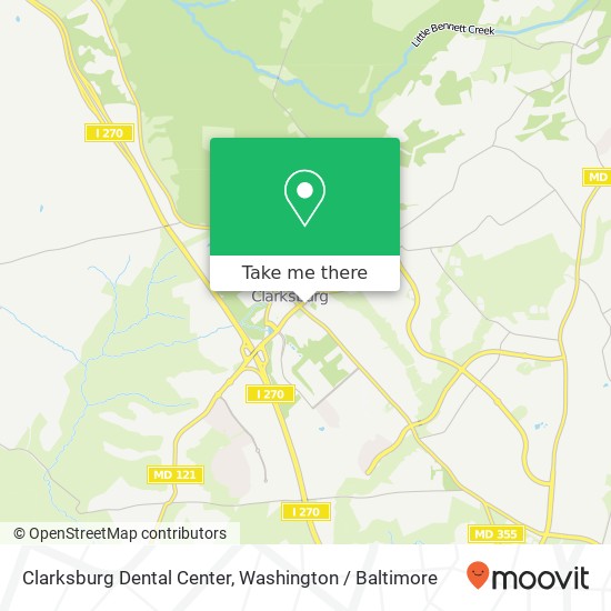 Mapa de Clarksburg Dental Center