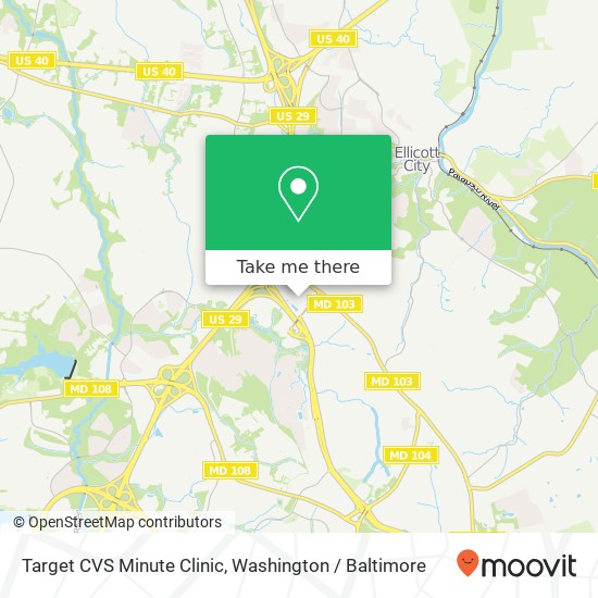 Target CVS Minute Clinic map