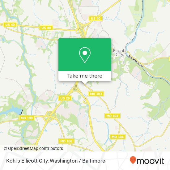 Kohl's Ellicott City map