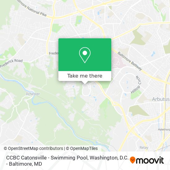 CCBC Catonsville - Swimming Pool map