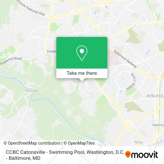 CCBC Catonsville - Swimming Pool map