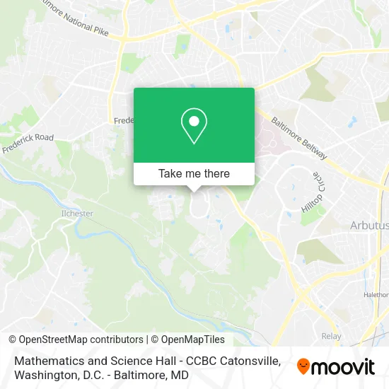 Mapa de Mathematics and Science Hall - CCBC Catonsville