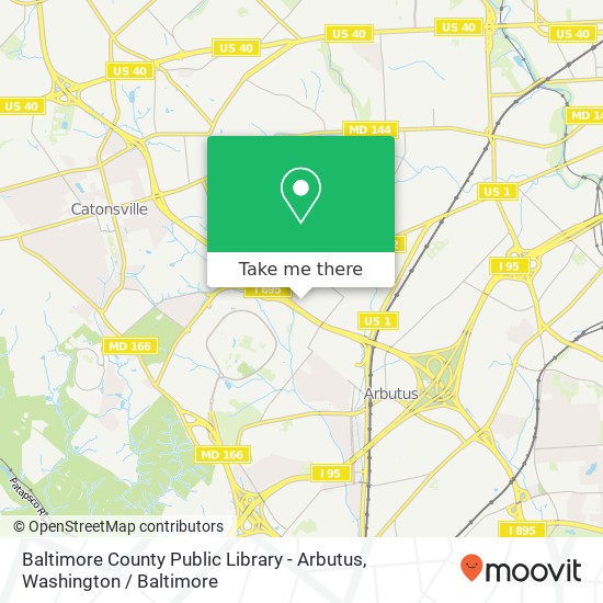 Mapa de Baltimore County Public Library - Arbutus