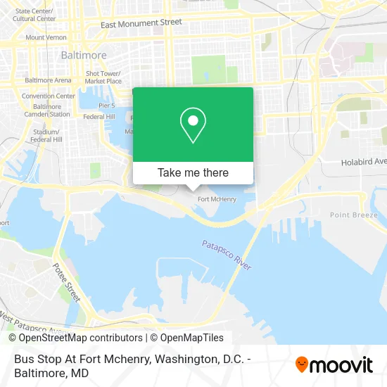Bus Stop At Fort Mchenry map