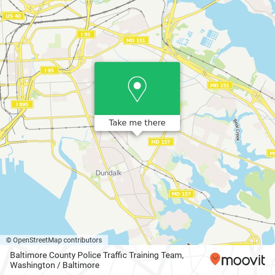 Mapa de Baltimore County Police Traffic Training Team