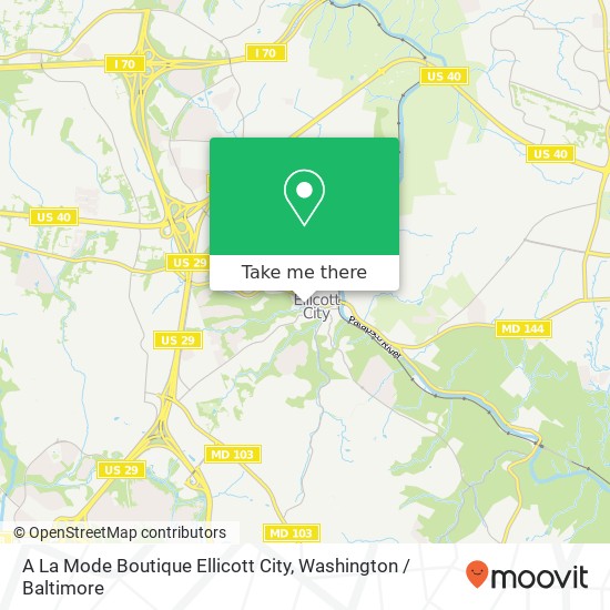 Mapa de A La Mode Boutique Ellicott City