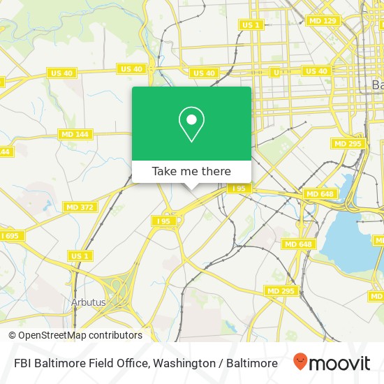 FBI Baltimore Field Office map