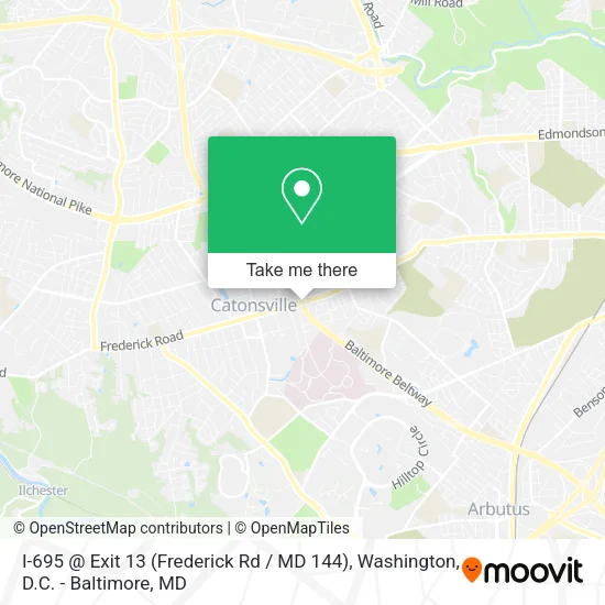 I-695 @ Exit 13 (Frederick Rd / MD 144) map