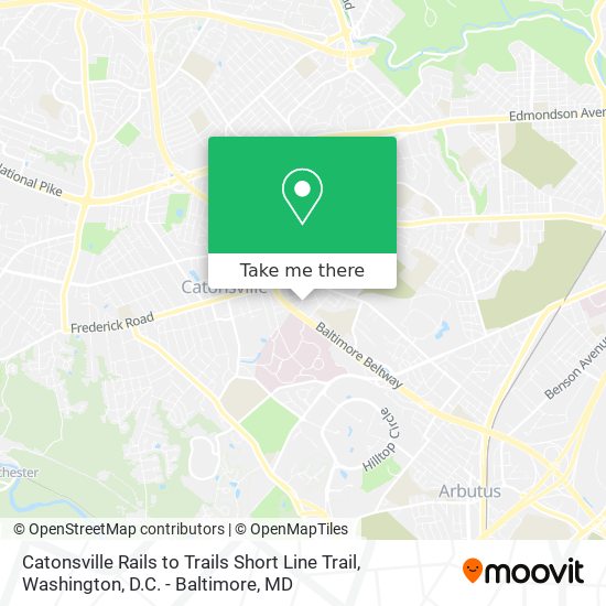 Catonsville Rails to Trails Short Line Trail map