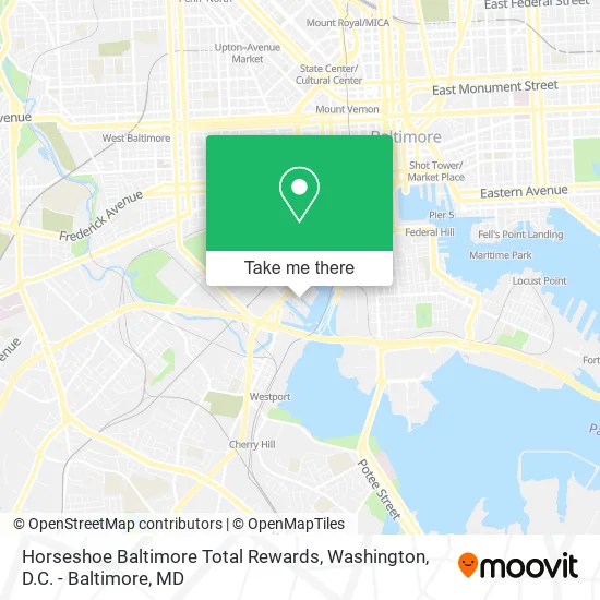 Horseshoe Baltimore Total Rewards map