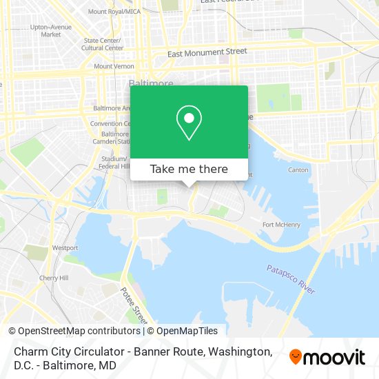 Mapa de Charm City Circulator - Banner Route