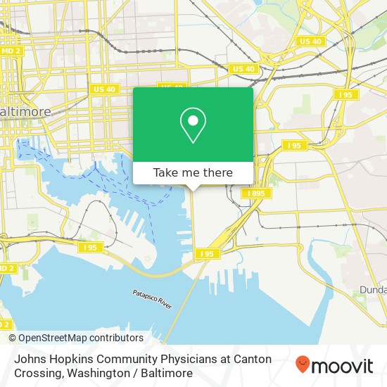 Johns Hopkins Community Physicians at Canton Crossing map