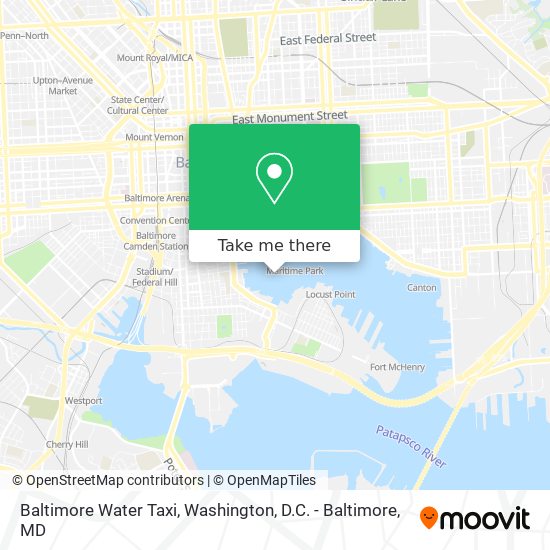 Baltimore Water Taxi map