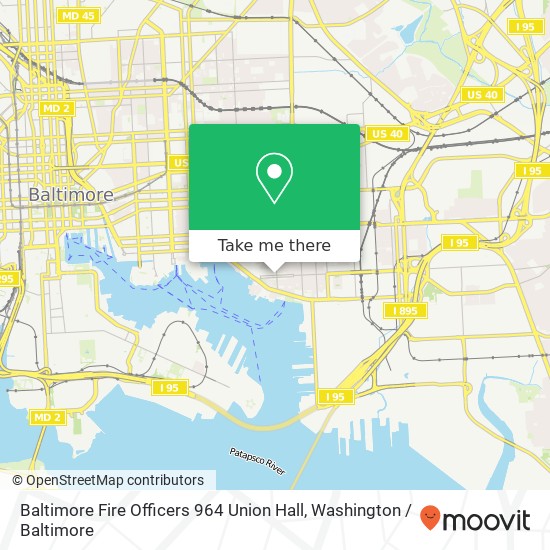 Baltimore Fire Officers 964 Union Hall map