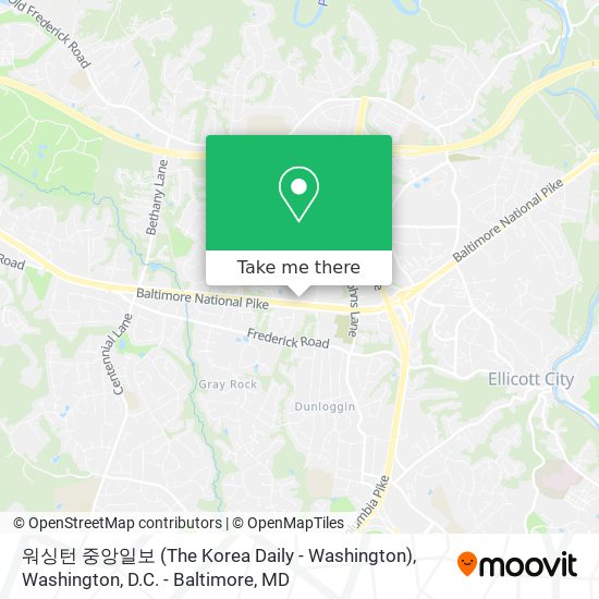 Mapa de 워싱턴 중앙일보 (The Korea Daily - Washington)