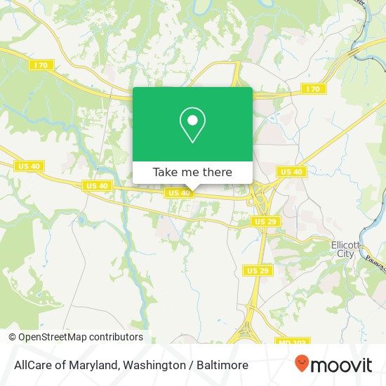 Mapa de AllCare of Maryland