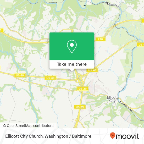 Ellicott City Church map