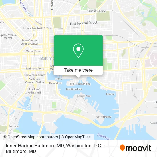 Mapa de Inner Harbor, Baltimore MD