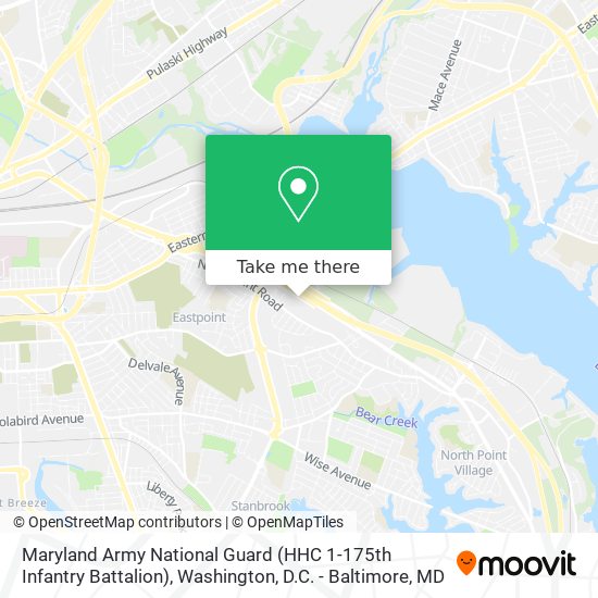 Maryland Army National Guard (HHC 1-175th Infantry Battalion) map