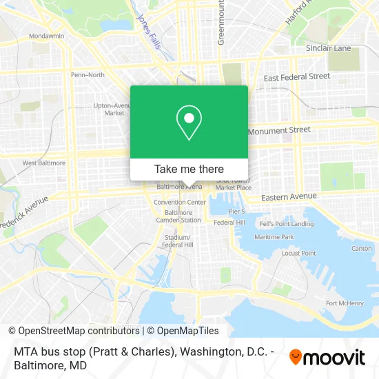 MTA bus stop (Pratt & Charles) map