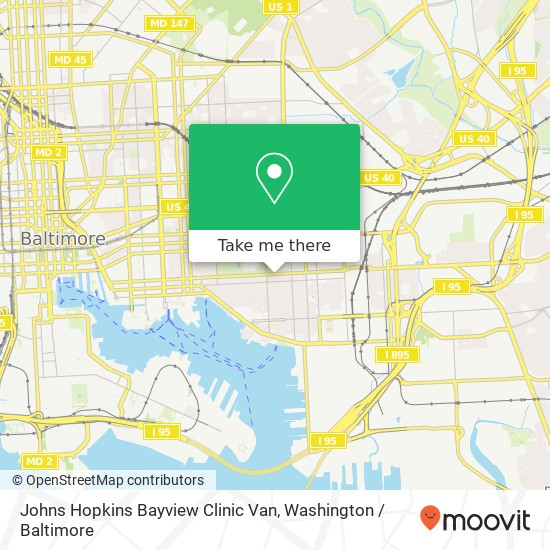 Mapa de Johns Hopkins Bayview Clinic Van