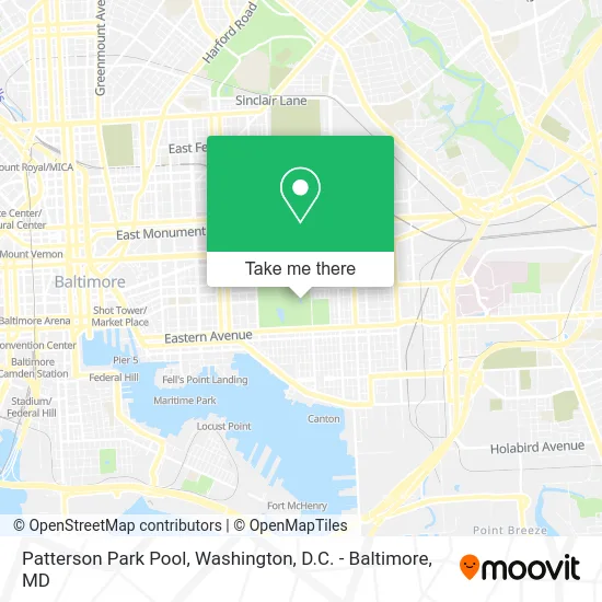 Patterson Park Pool map