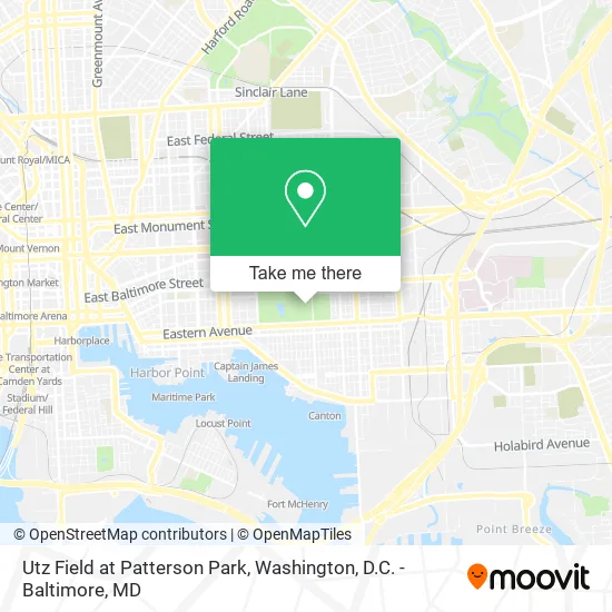 Utz Field at Patterson Park map