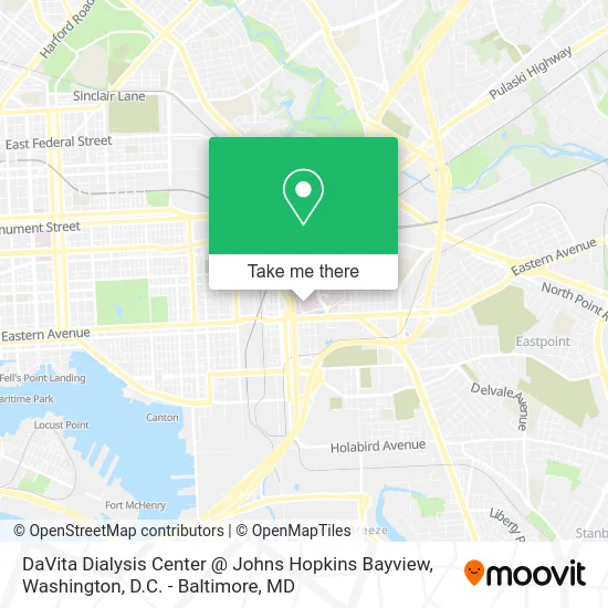 DaVita Dialysis Center @ Johns Hopkins Bayview map
