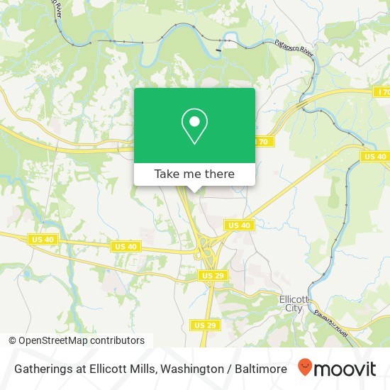 Gatherings at Ellicott Mills map