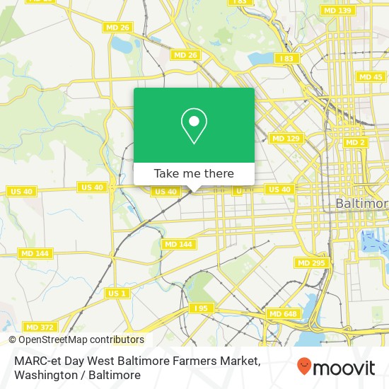 MARC-et Day West Baltimore Farmers Market map