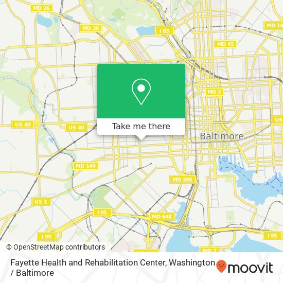 Fayette Health and Rehabilitation Center map