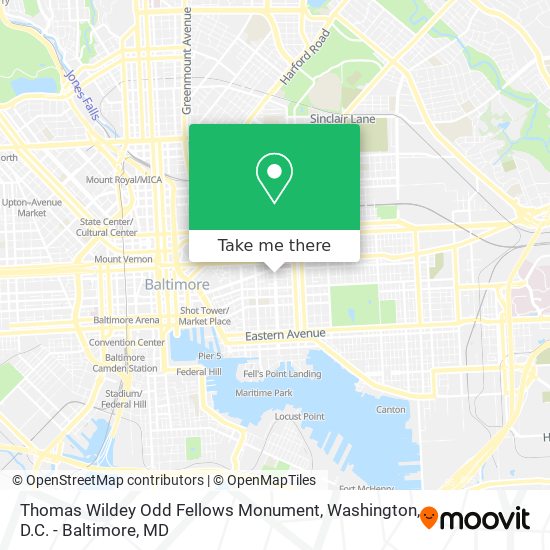 Thomas Wildey Odd Fellows Monument map