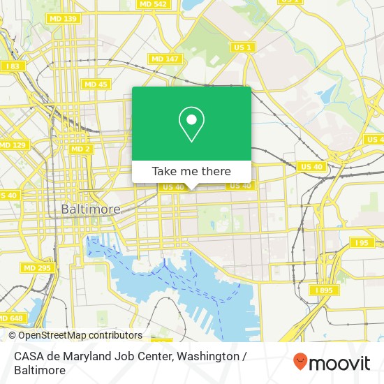 CASA de Maryland Job Center map