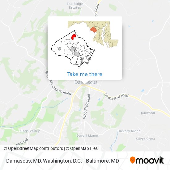 Damascus, MD map
