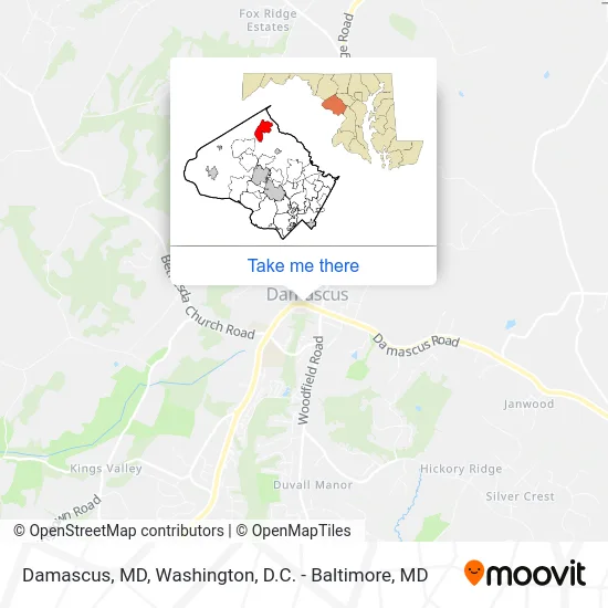 Damascus, MD map