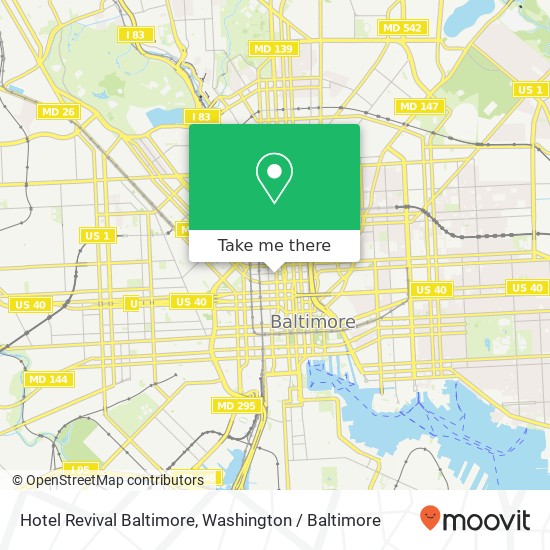 Hotel Revival Baltimore map