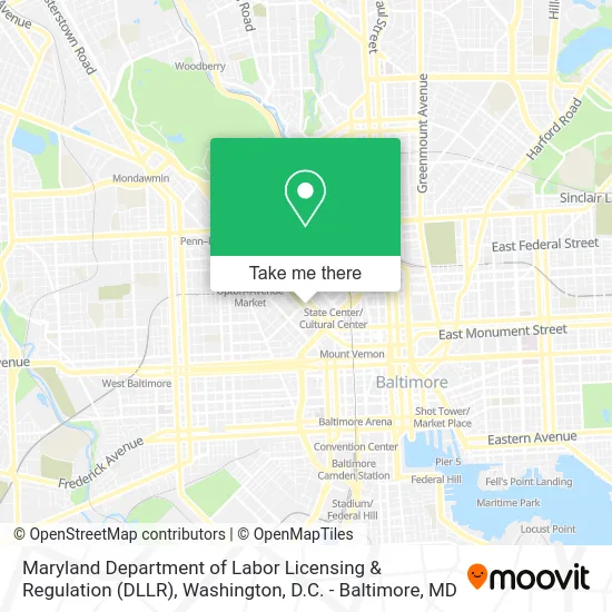 Maryland Department of Labor Licensing & Regulation (DLLR) map