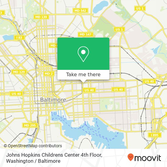 Mapa de Johns Hopkins Childrens Center 4th Floor