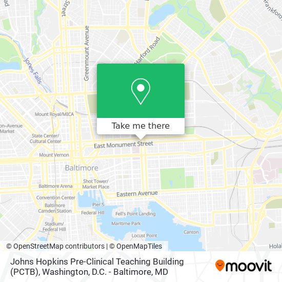 Johns Hopkins Pre-Clinical Teaching Building (PCTB) map