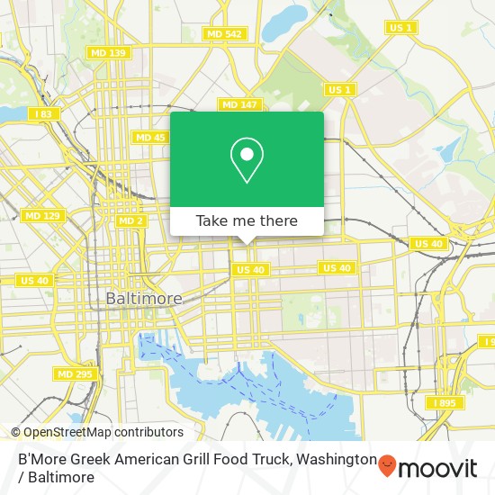 Mapa de B'More Greek American Grill Food Truck