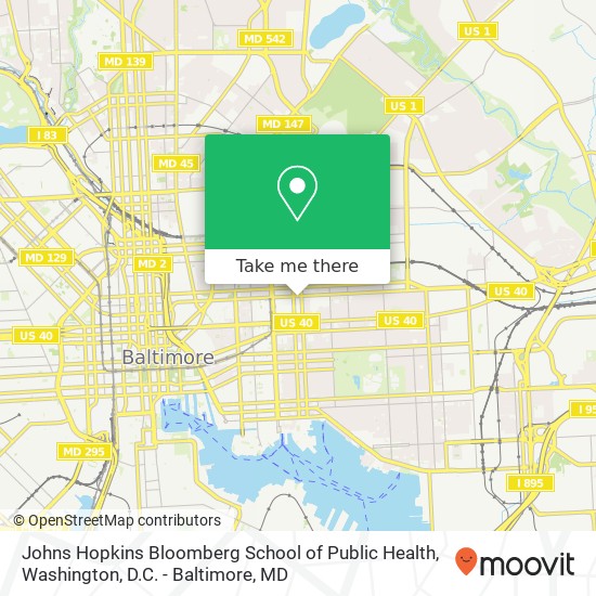 Johns Hopkins Bloomberg School of Public Health map