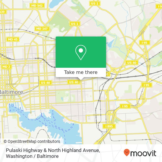 Mapa de Pulaski Highway & North Highland Avenue