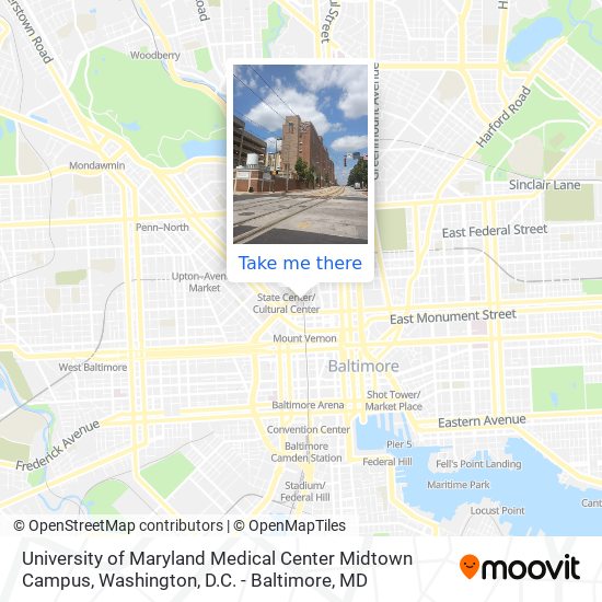 University of Maryland Medical Center Midtown Campus map