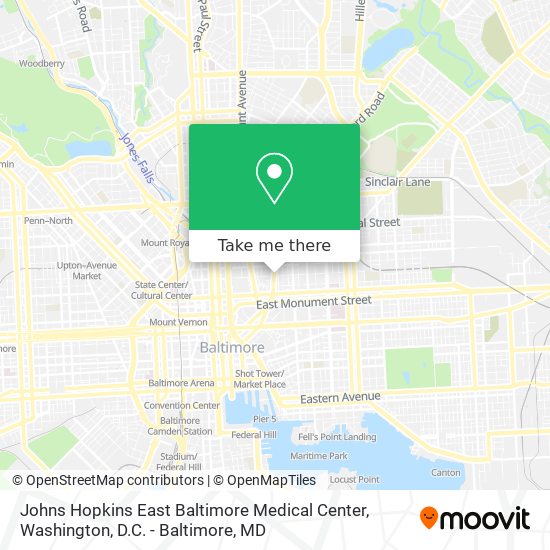 Johns Hopkins East Baltimore Medical Center map